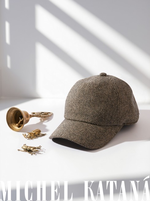 Кепка с козырьком, Бейсболка Мужская-Унисекс TWEED GLASGOW LATE MIST из твида (Плотная Костюмно-Блейзерная ШЕРСТЬ) TWEED.6-GLASGOW/LATE.MIST